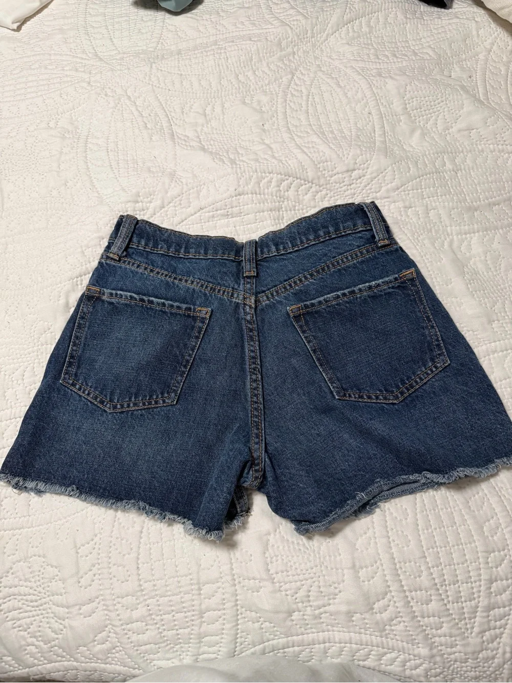 Old Navy Dark Blue Denim Shorts with Flag Stitch Detail